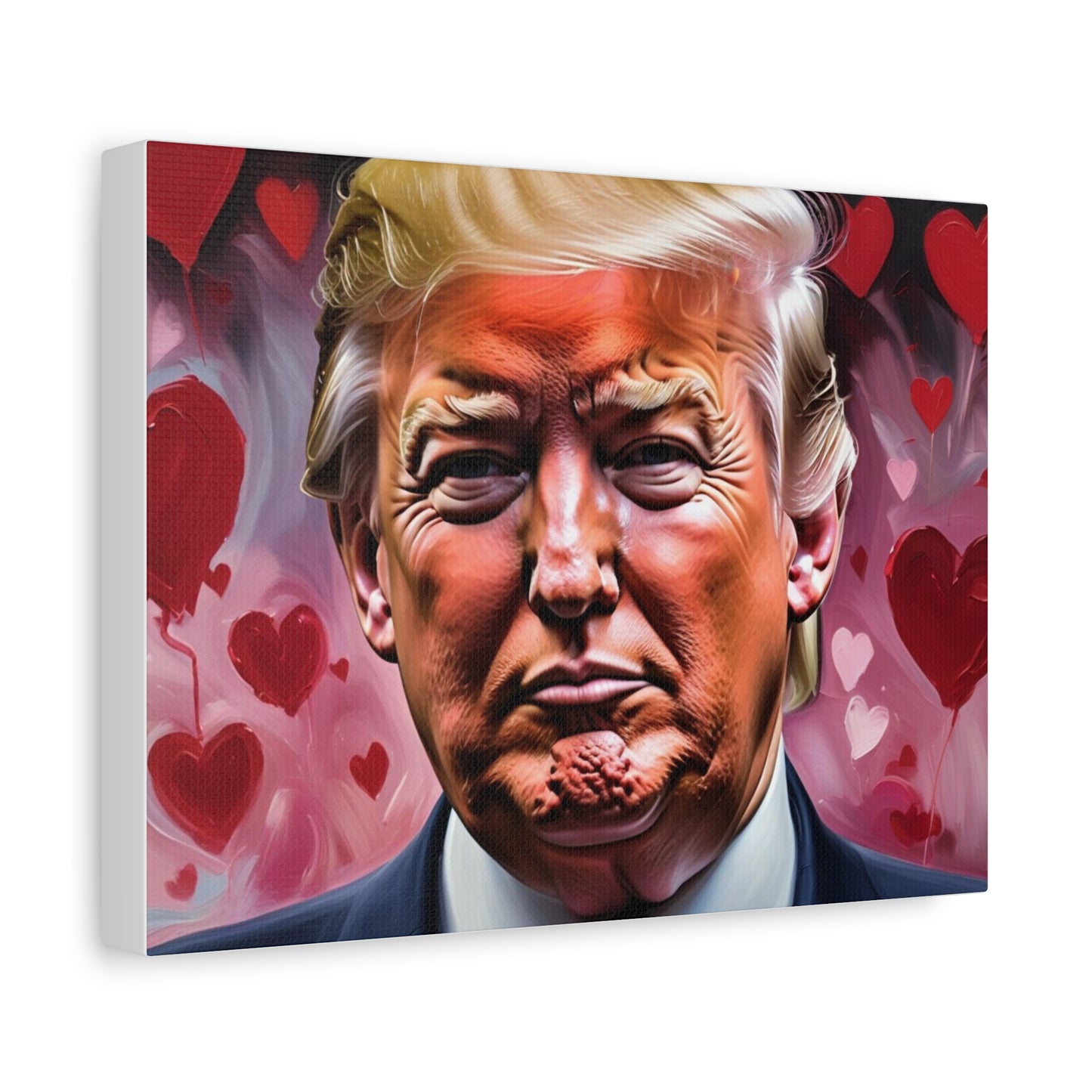 Donald Trump with Hearts Reprint *Painting Done by Bella K.  Matte Canvas, Stretched, 1.25"