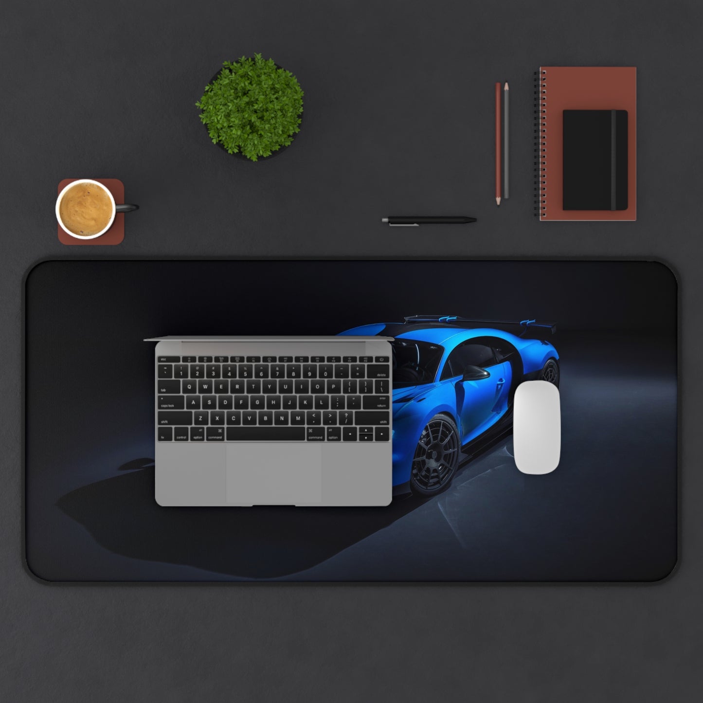 Blue Bugatti High Definition Super Car Office Home Decor Desk Mat Mousepad