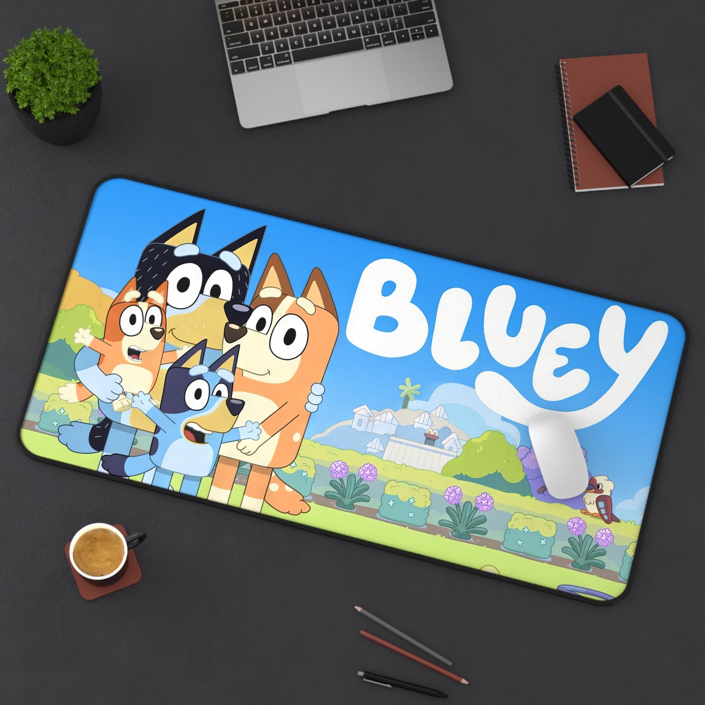 Bluey Cast Childrens Cartoon High Definition PC PS Video Game Desk Mat Mousepad
