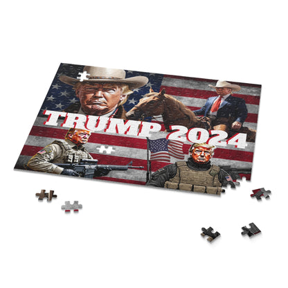 Trump 2024 Soldier Cowboy America 252 oder 500 Teile Puzzle