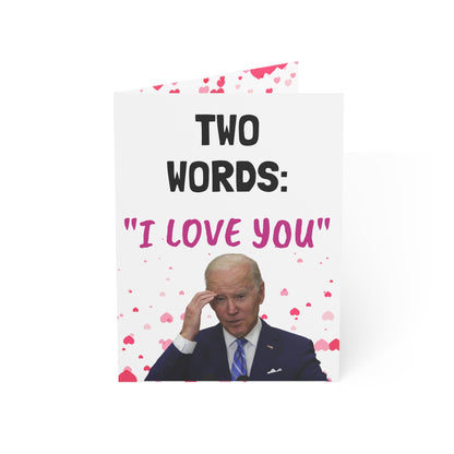 Two Words I Love you Funny Biden Valentine's Day Card