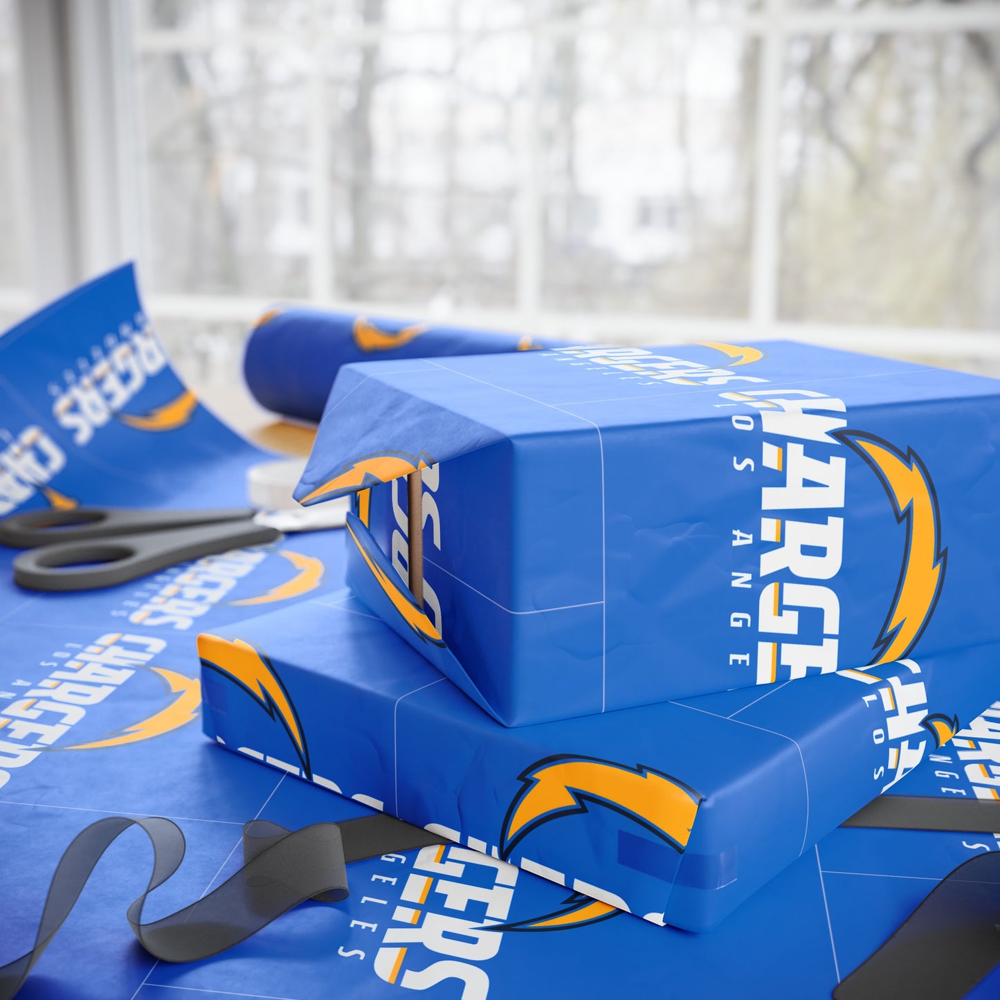 Los Angeles Chargers NFL Football Birthday Graduation Gift Wrapping Paper Holiday