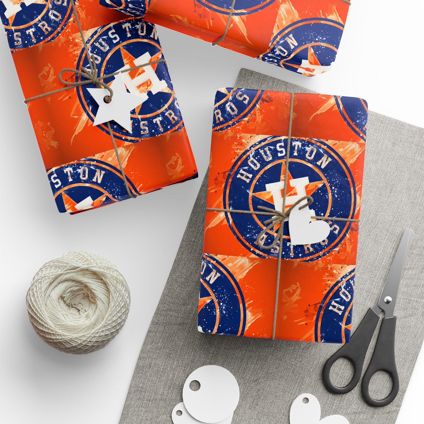 Houston Astros Baseball MLB Birthday Graduation Holiday Gift Wrapping Paper