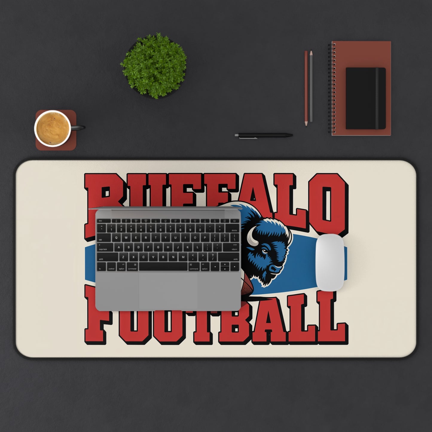 Buffalo Football High Definition Print Non Slip Desk Mat Office Home Mouse Pad Sports Fan Gift Ultra Smooth Surface Rubber Backing