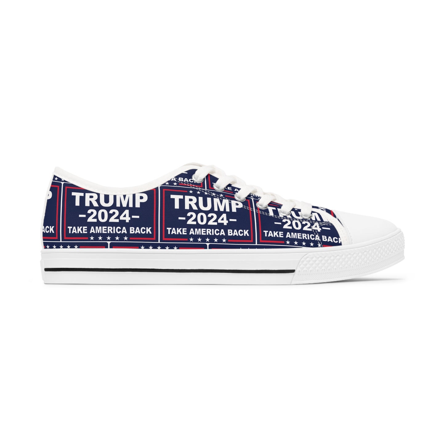 Trump 2024 Take America Back Blue All Over Print Damen-Low-Top-Sneaker