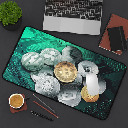 Cryptocurrency Bitcoin Ethereum Dogecoin High Definition PC Desk Mat Mousepad