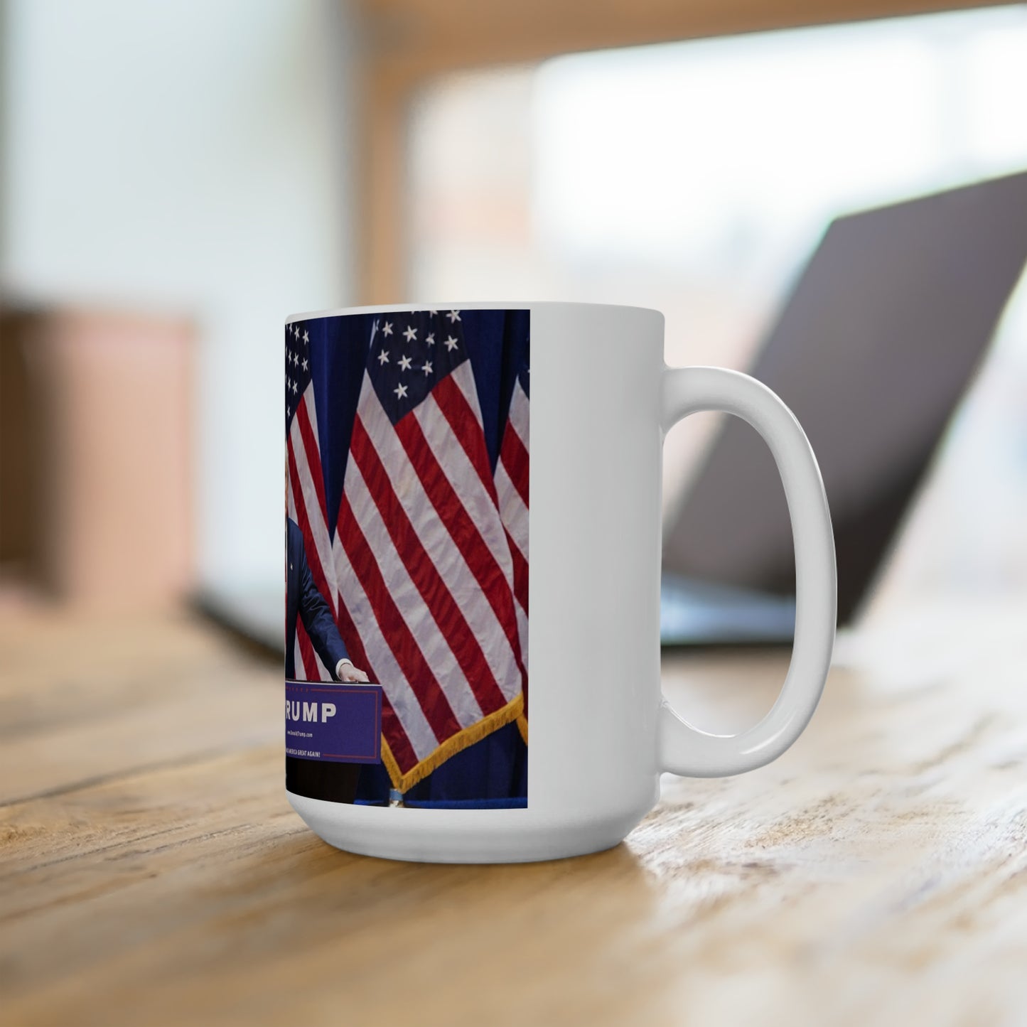 Trump American Flag Jumbo Ceramic Coffee Mug 15oz