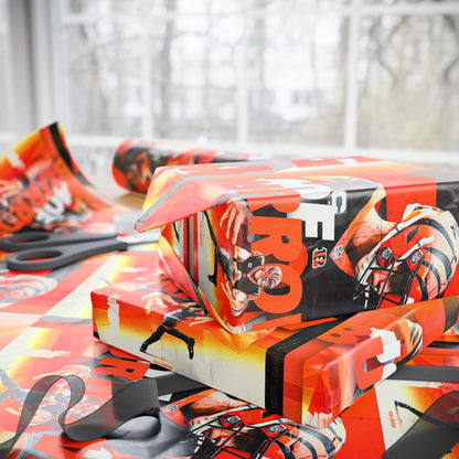 Joe Burrow Cincinnati Bengals NFL Football Birthday Graduation Gift Wrapping Paper Holiday