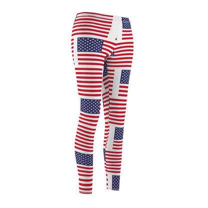 Never Enough American Flags Women's Casual Leggings