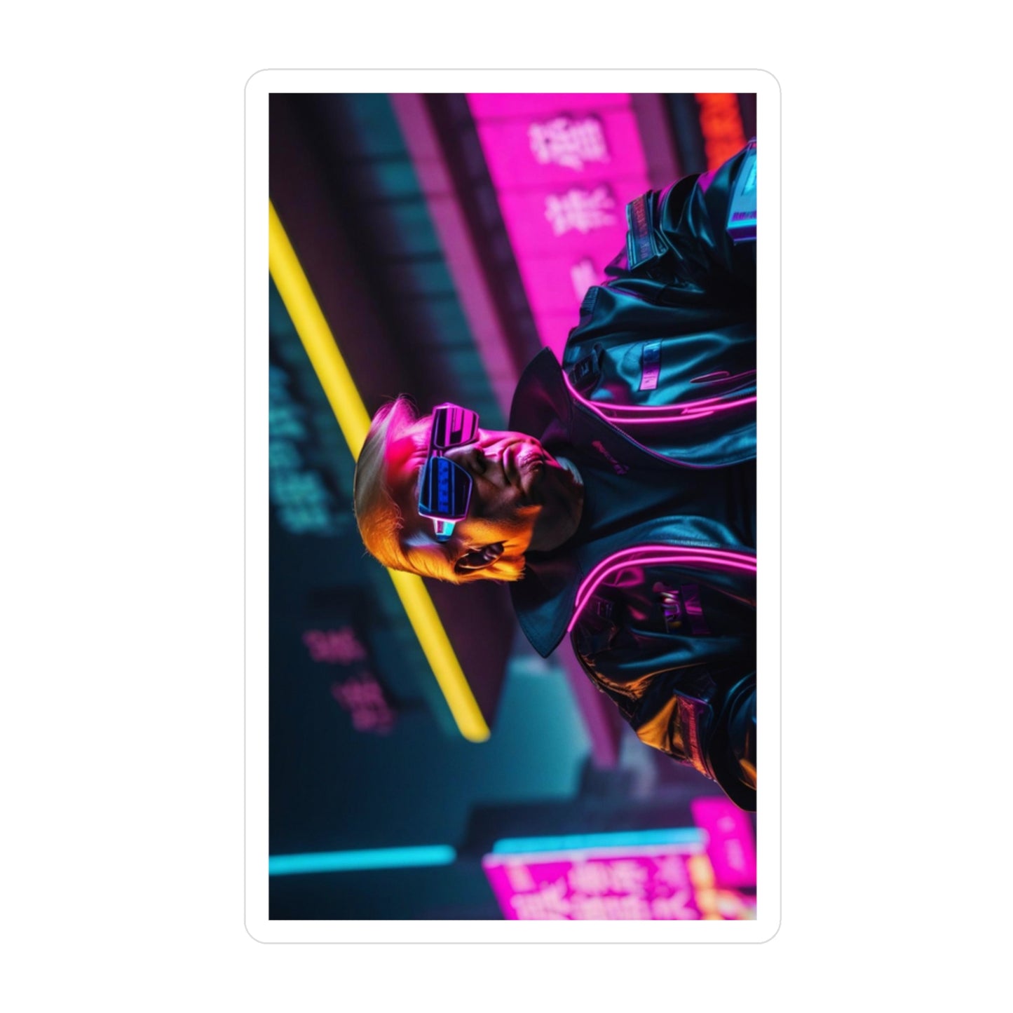 Trump Cyberpunk 2077 Stil 2 Kiss-Cut VINYL Aufkleber