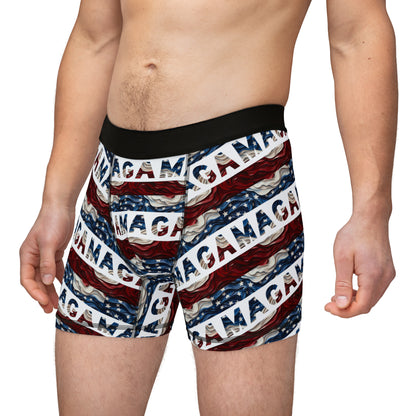 Trump 2024 MAGA Red White and Blue All over Men's Boxer Briefs