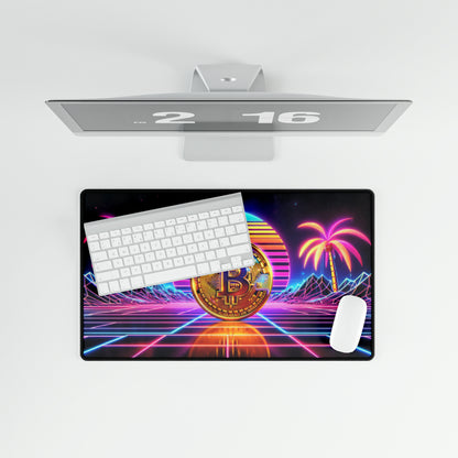 Bitcoin Cryptocurrency Miami Cyberpunk style High Definition Desk Mat Mousepad