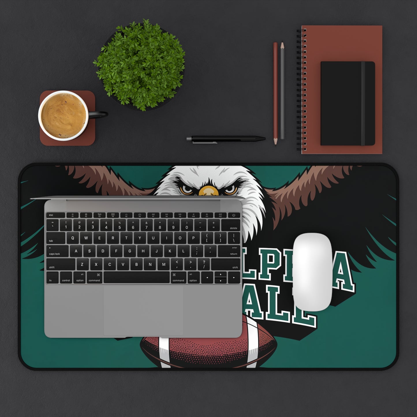 Philadelphia Football High Definition Print Non Slip Desk Mat Office Home Mouse Pad Sports Fan Gift Ultra Smooth Surface Rubber Backing