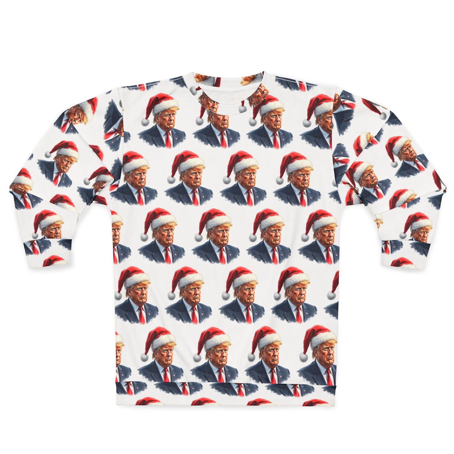 Trump Santa NOT ugly sweater party Made in U.S.A. Unisex Sweatshirt (AOP)