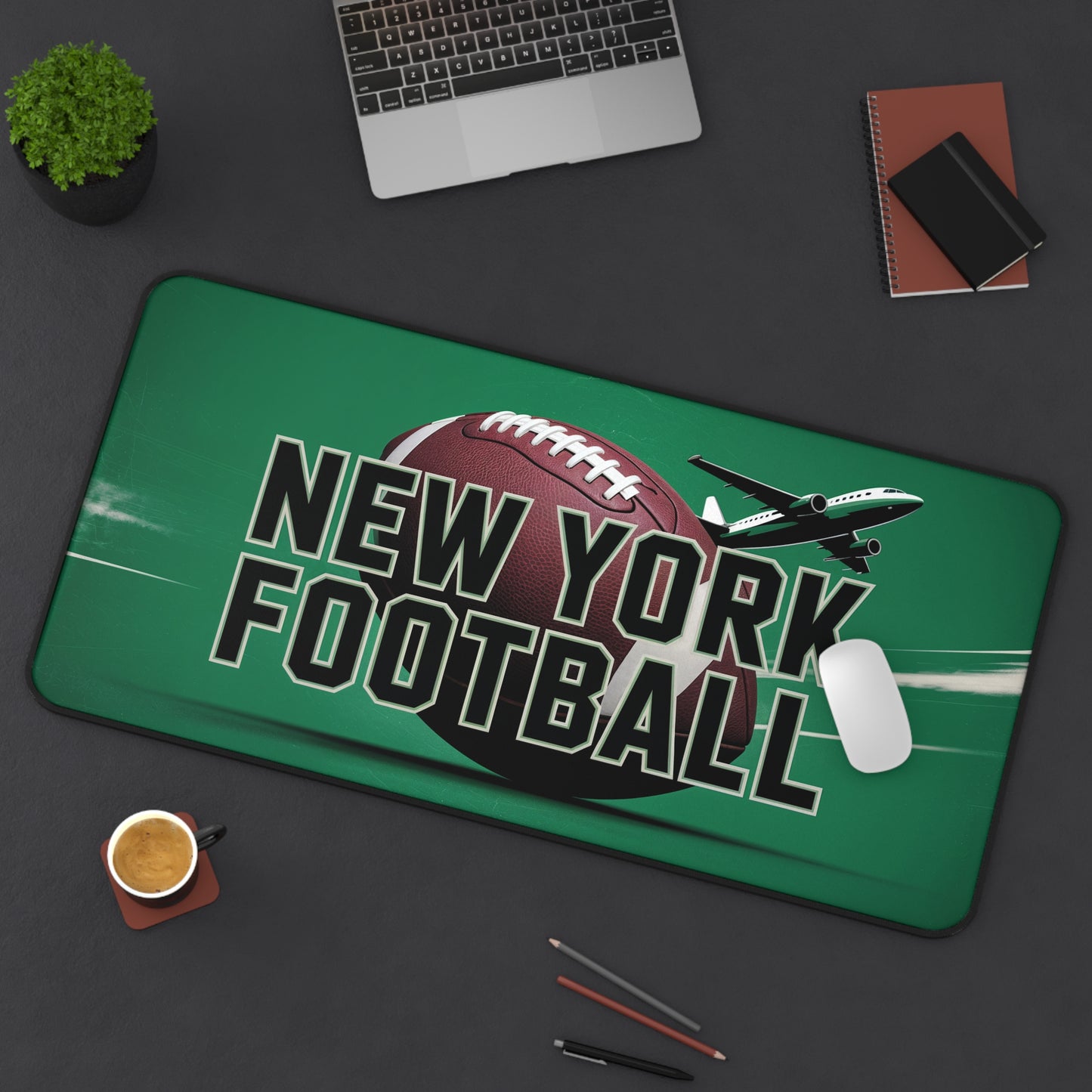 New York Football High Definition Print Non Slip Desk Mat Office Home Mouse Pad Sports Fan Gift Ultra Smooth Surface Rubber Backing