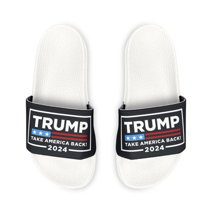 Women's Trump 2024 Take America Back Comfy PU Slide Sandals