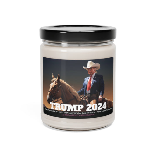 Cowboy Trump 2024 Scented Soy Glass Jar Candle 9oz