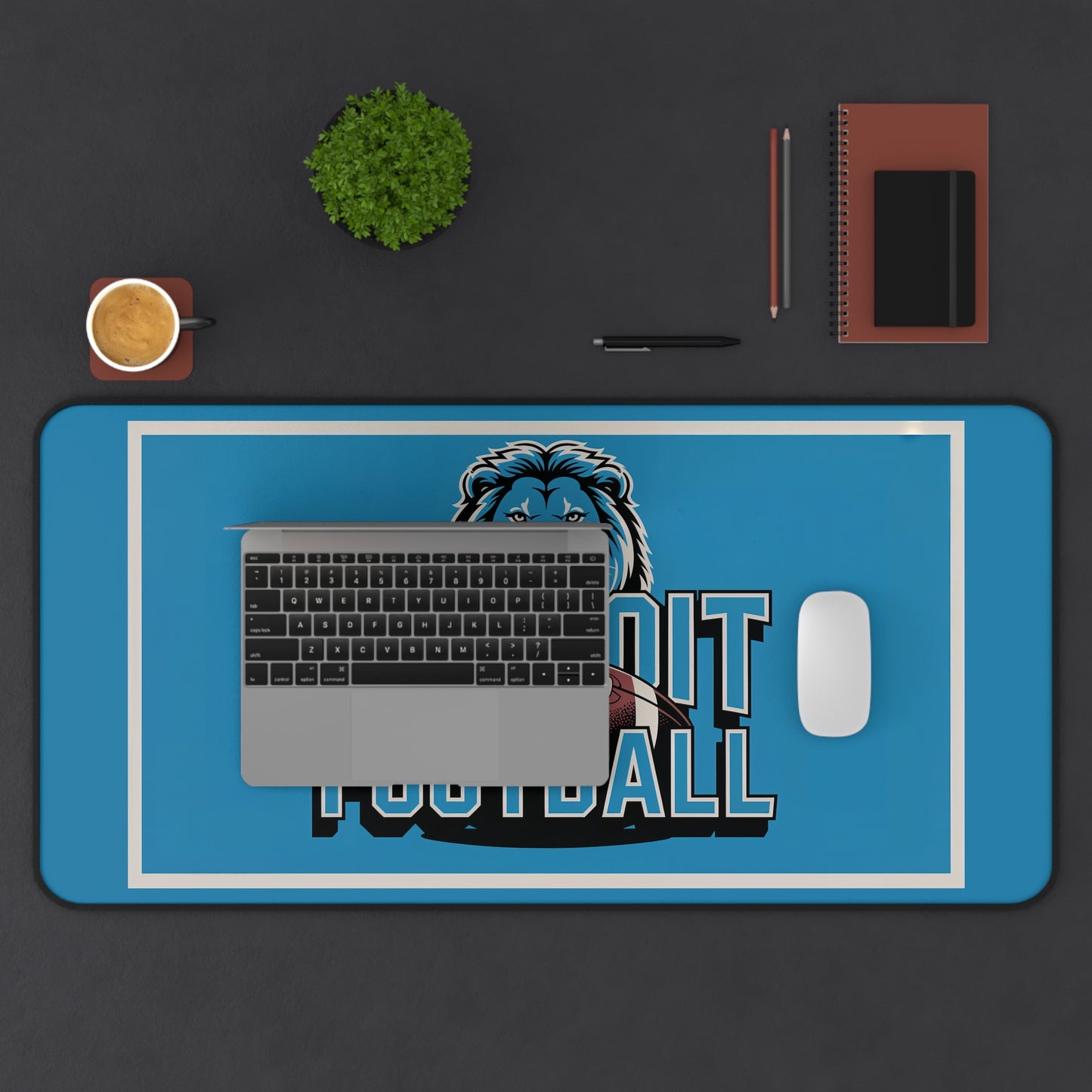 Detroit Football High Definition Print Non Slip Desk Mat Office Home Mouse Pad