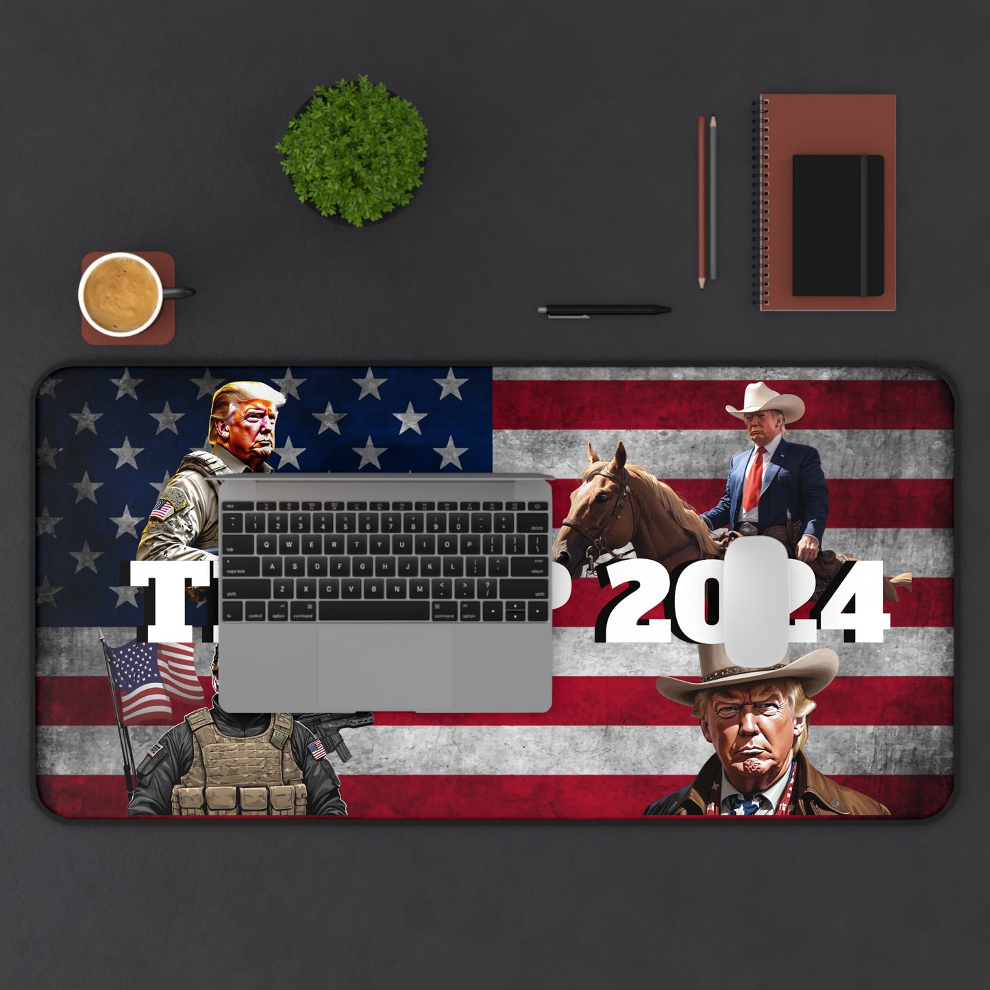 Trump 2024 Soldier Cowboy MAGA Amerikanische Schreibtischmatten