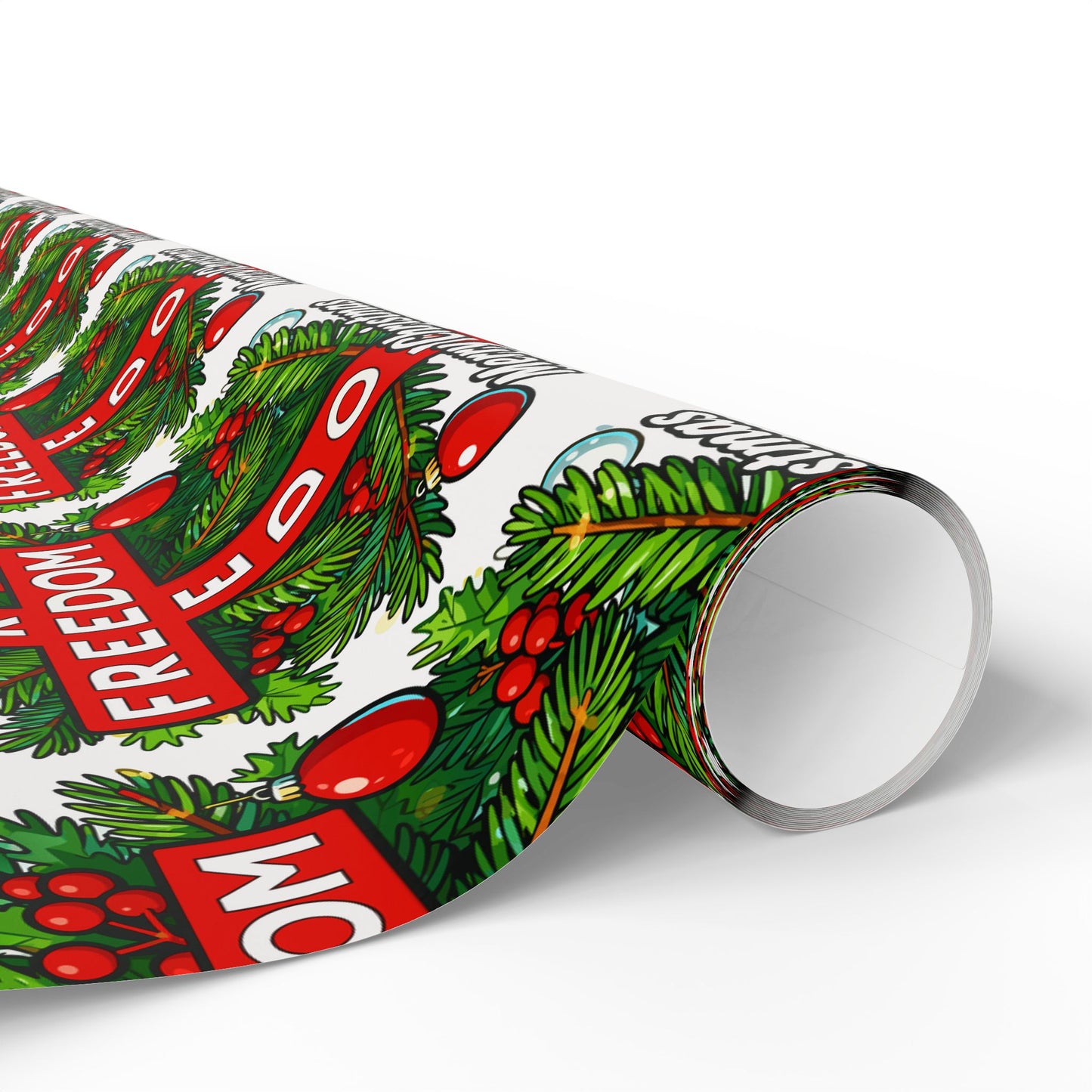 Freedom Holiday Cross Charlie Kirk Merry Christmas Wrapping Papers