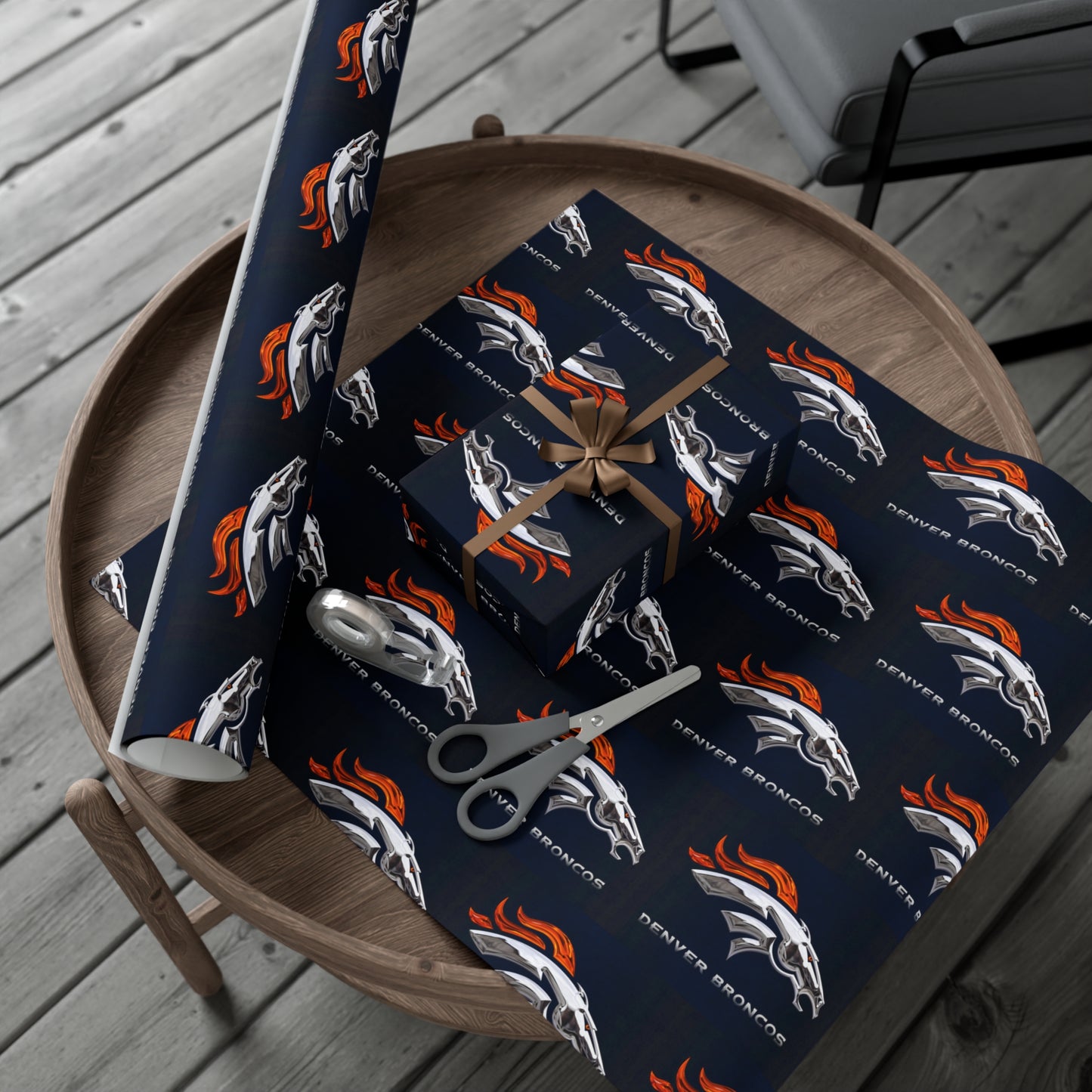 Denver Broncos NFL Football Birthday Graduation Gift Wrapping Paper Holiday