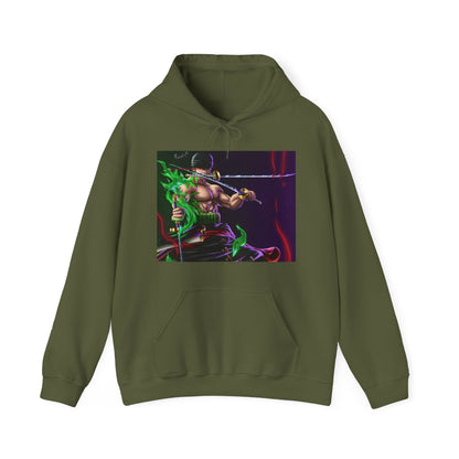 Roronoa Zoro One Piece Anime Cartoon Unisex Heavy Blend Hooded Sweatshirt