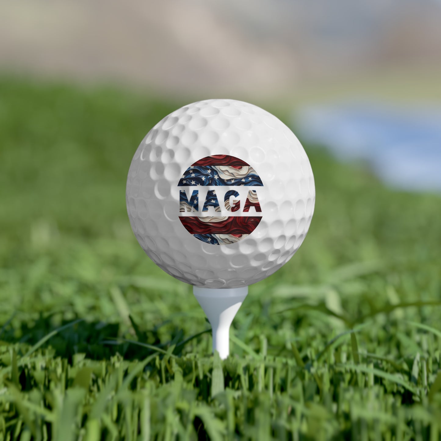 MAGA Red white and blue Trump High Quality Golf Balls, 6pcs