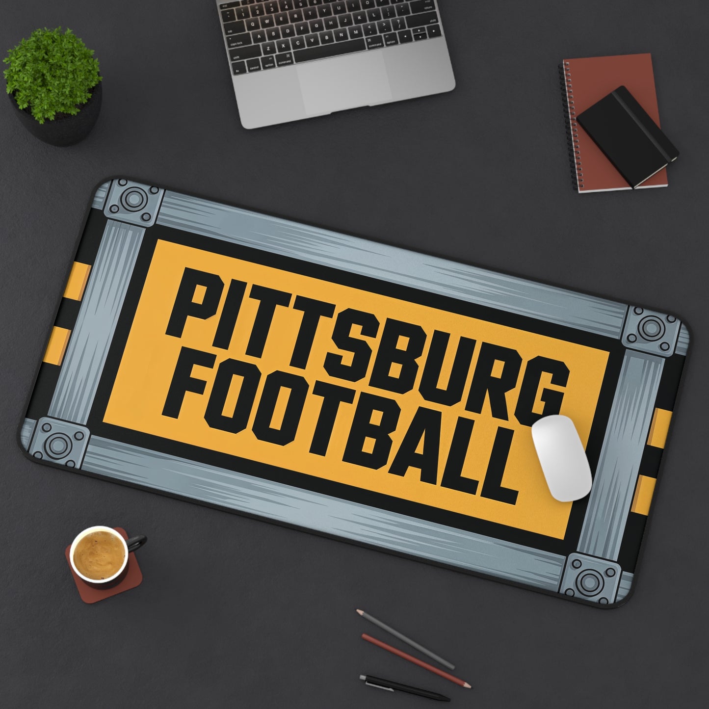 Pittsburg Football High Definition Print Non Slip Desk Mat Office Home Mouse Pad
