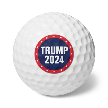 Trump 2024 Blau und Rot MAGA Hochwertige Golfbälle, 6 Stück