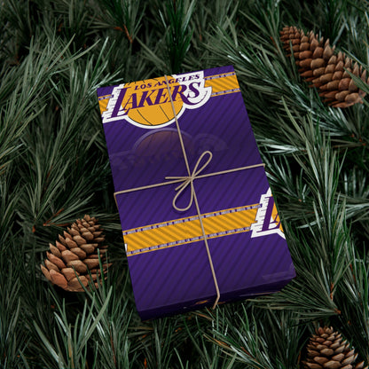 Los Angeles Lakers Birthday Gift Wrapping Paper football Basketball Holiday