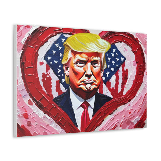 Donald Trump in the Hearts Reprint *Gemälde von Bella K. Canvas Gallery Wrap MAGA Valentinstagsgeschenk