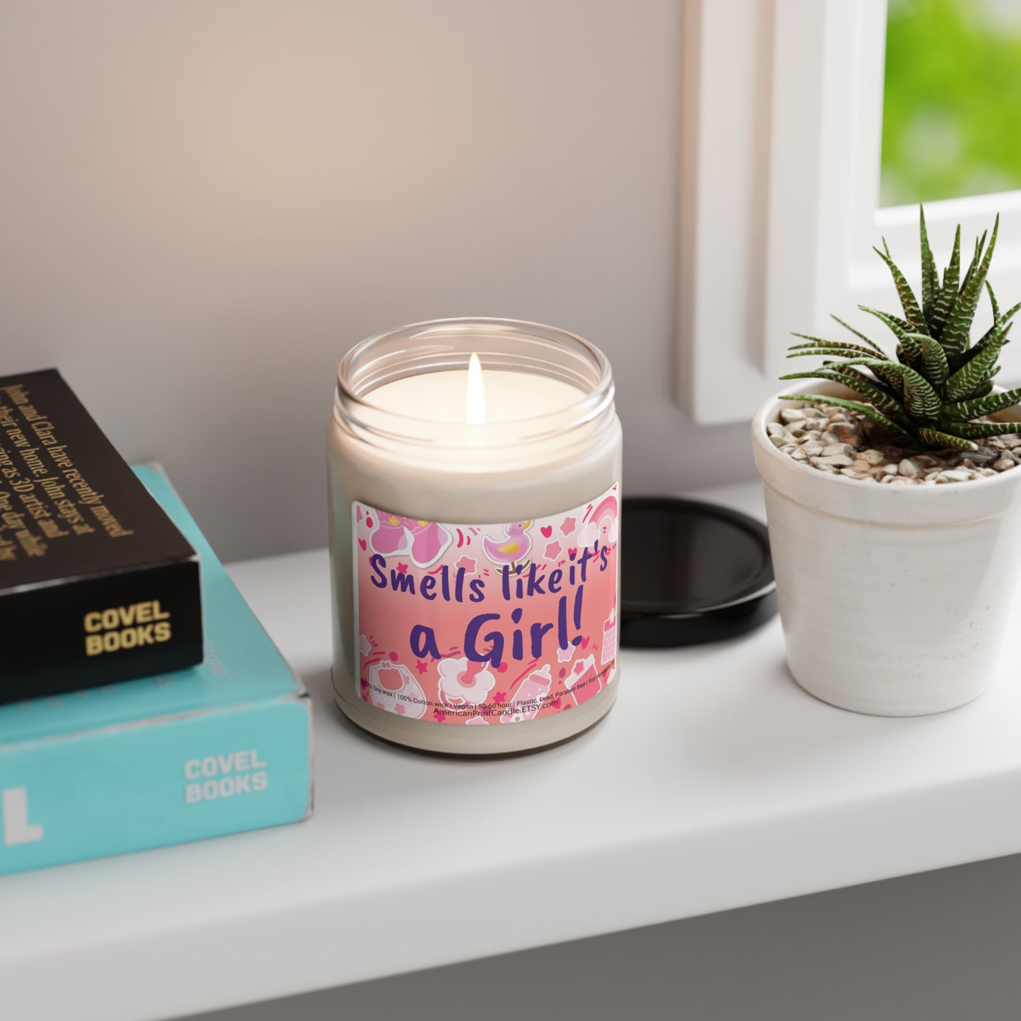 Smells like It's a Girl Scented Soy Candle, 9oz Birthday Gift Birth