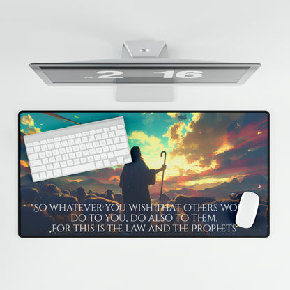 Jesus Christ Matthew 7:12 religious Spiritual Faith Christian High Definition Desk Mat Mousepad