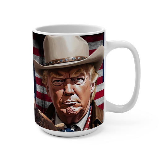 Trump the Cowboy 2024 Geschenk Jumbo Keramik Kaffeetasse 15oz