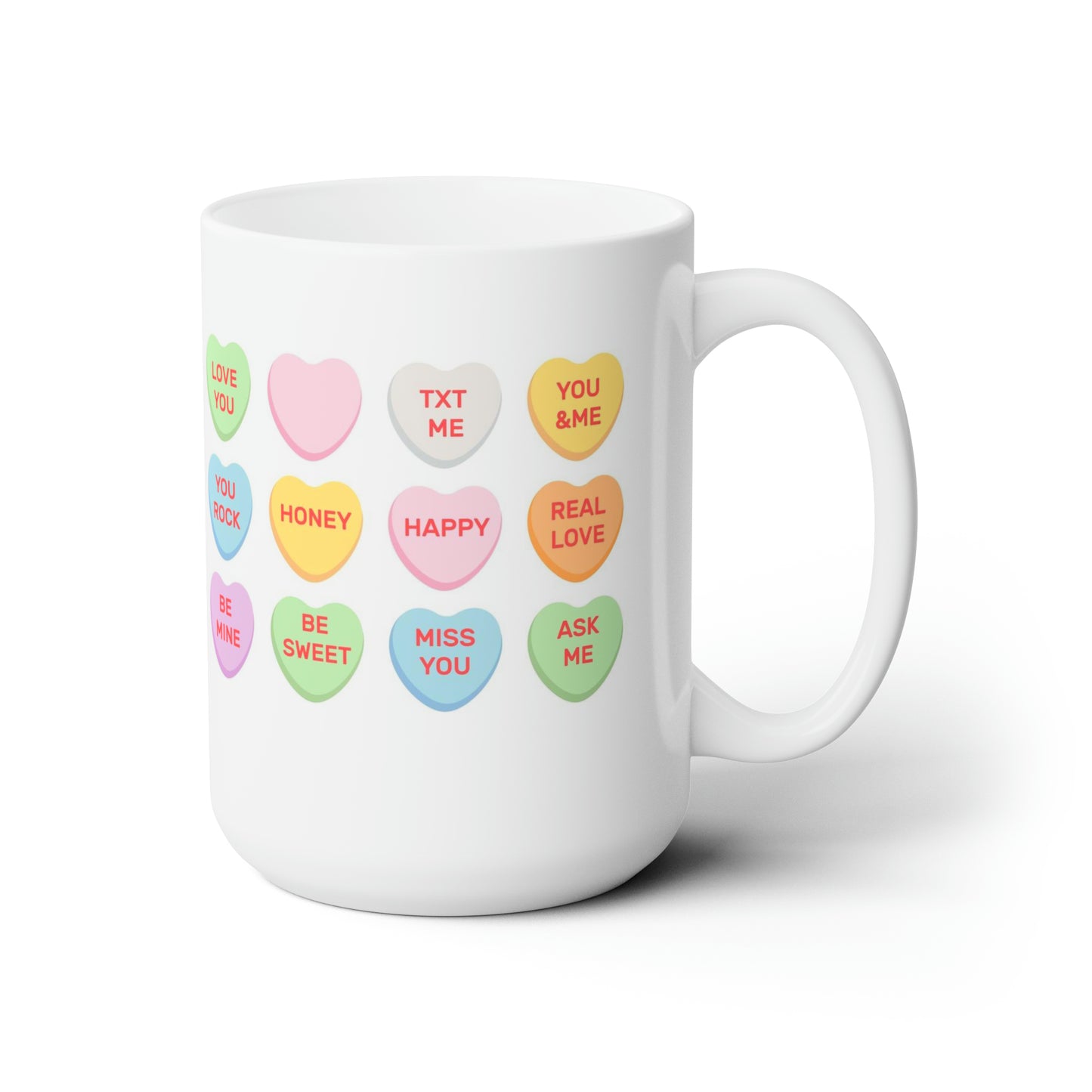 Candy heart "Be Mine" Valentine's Day Ceramic Mug Jumbo 15oz