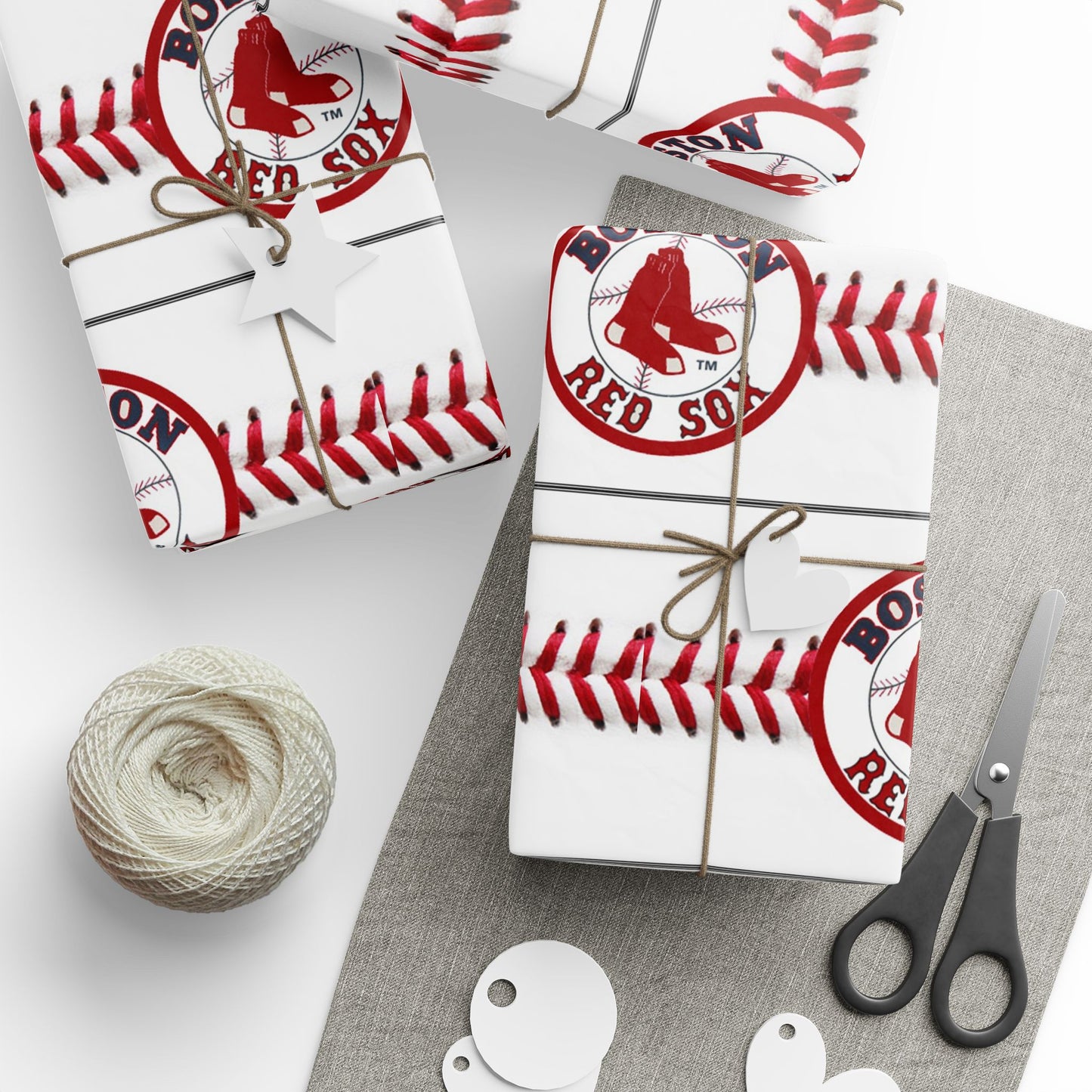 Boston Red Sox Baseball MLB Birthday Graduation Gift Wrapping Paper Holiday Xmas
