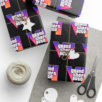 GTA VI 6 PS Game TV High Definition Funny Cartoon Birthday Gift Wrapping Paper Holiday