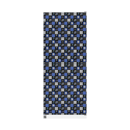 Back the Blue Police Badge Line Pattern Flag Birthday Gift Wrapping Paper