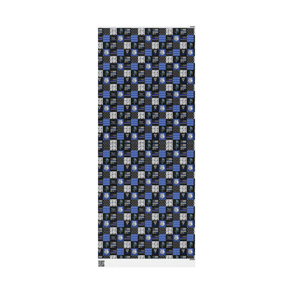 Back the Blue Police Badge Line Pattern Flag Geburtstagsgeschenkpapier