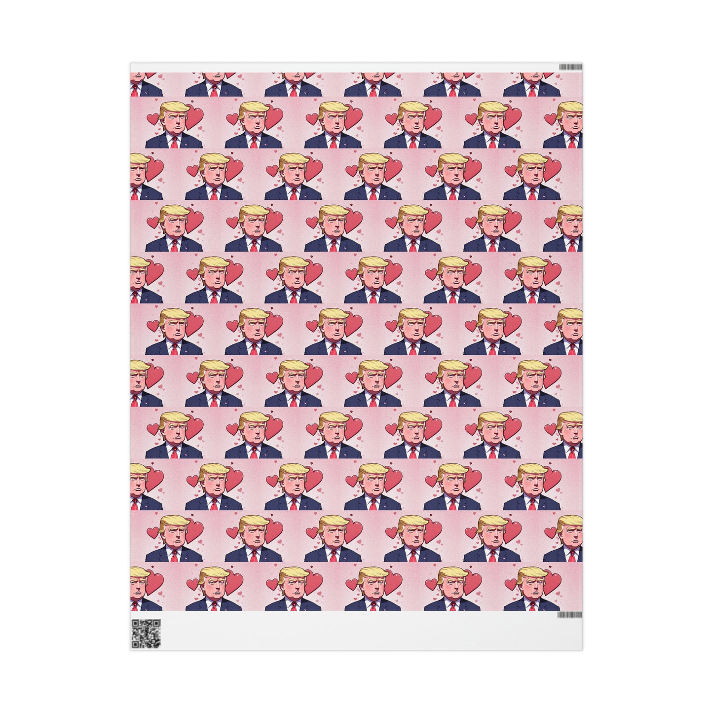 Cartoon Trump with hearts Valentine's Day Gift Present Wrapping Paper