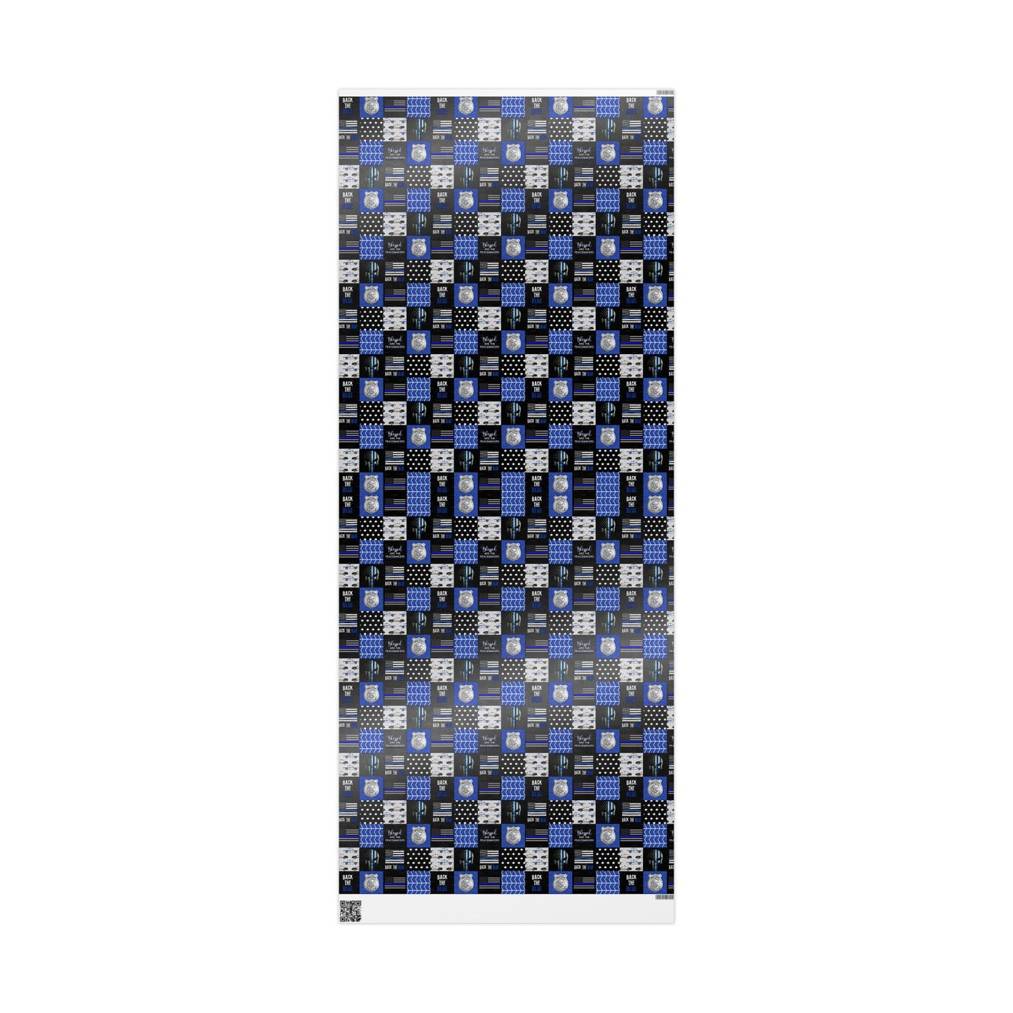 Back the Blue Police Badge Line Pattern Flag Geburtstagsgeschenkpapier