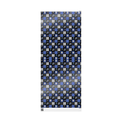 Back the Blue Police Badge Line Pattern Flag Geburtstagsgeschenkpapier