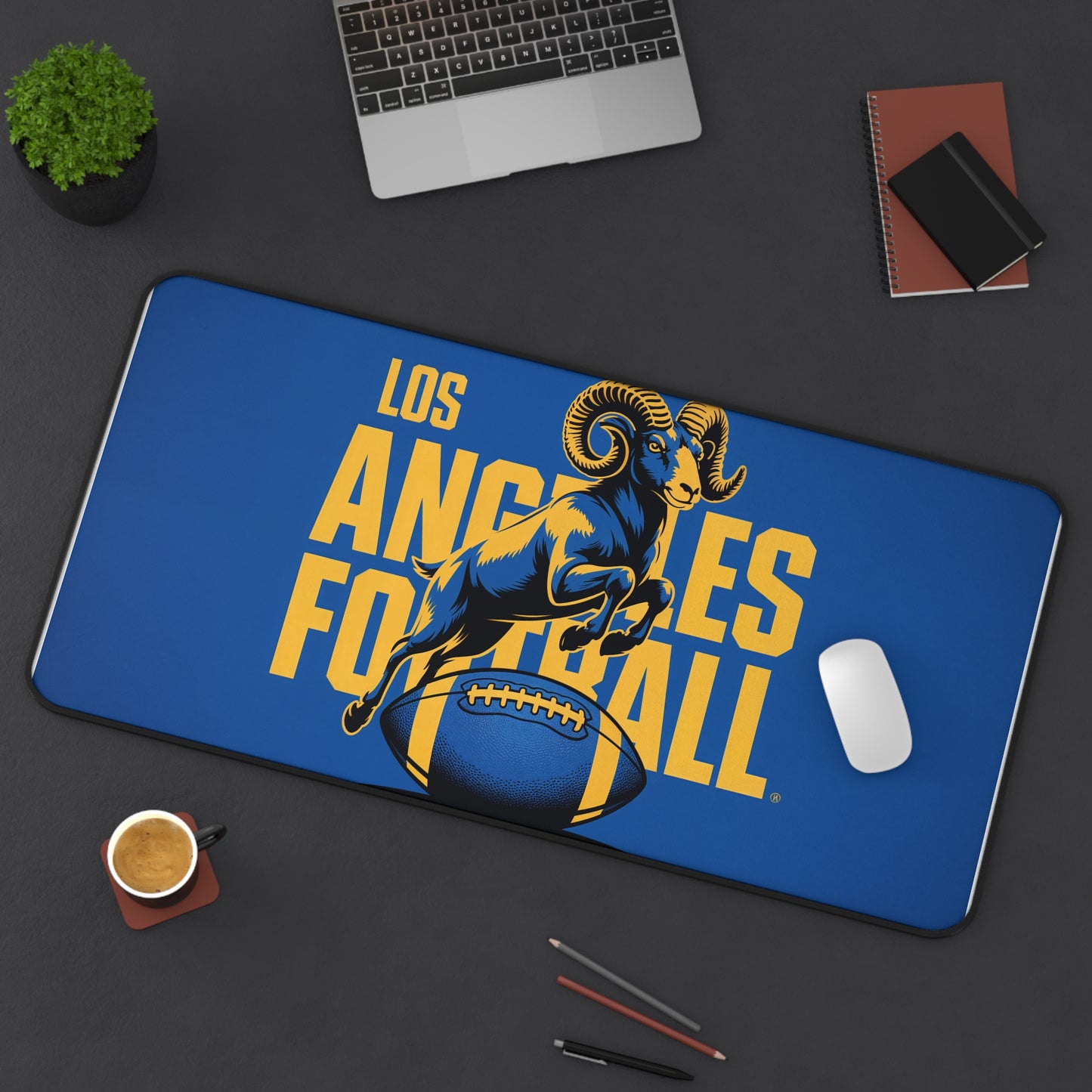 Los Angeles Football High Definition Print Non Slip Desk Mat Office Home Mouse Pad Sports Fan Gift Ultra Smooth Surface Rubber Backing
