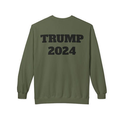 New Year New President Trump 2024 Unisex Midweight Cotton Blend Soft style Fleece Crewneck Sweatshirt Choose Color