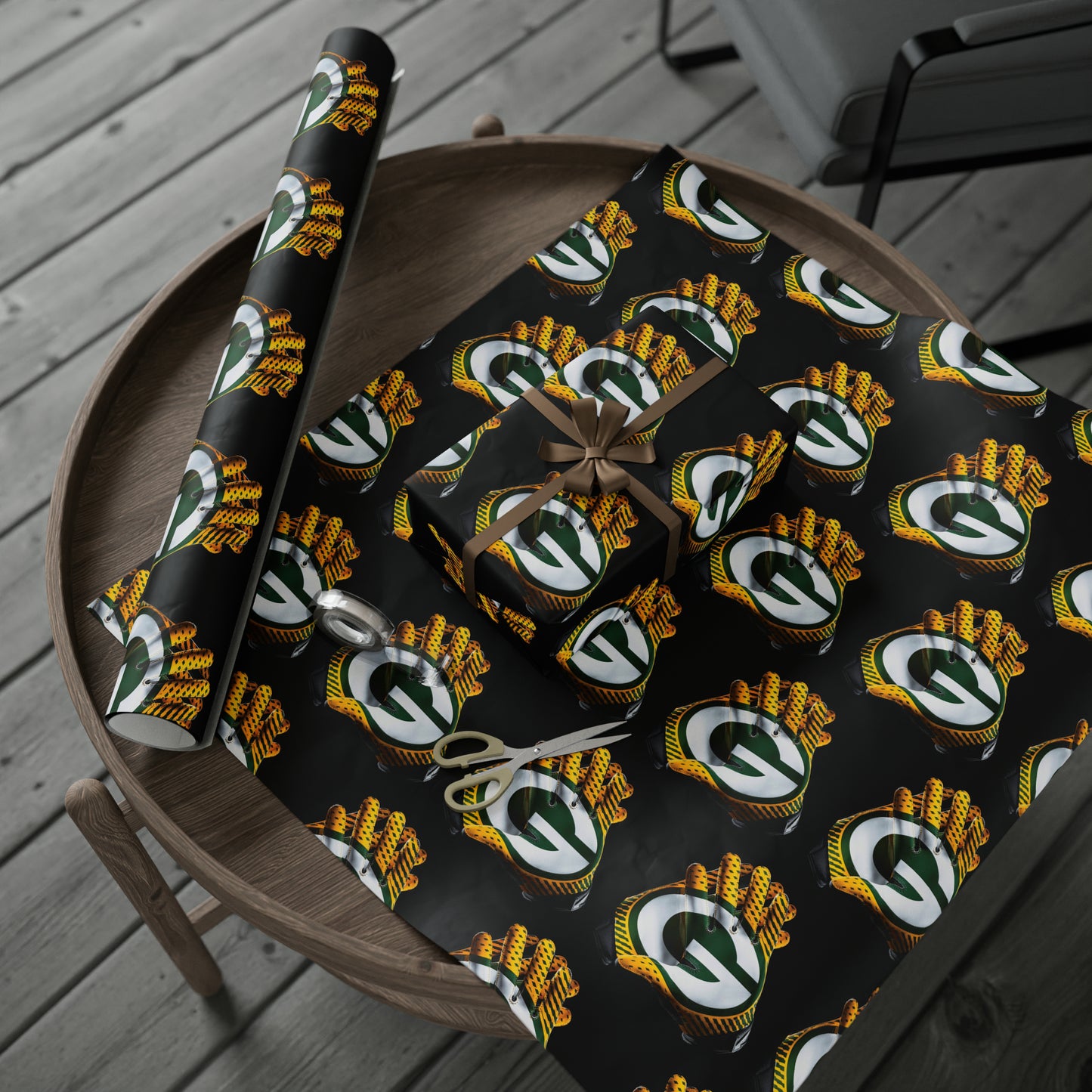 Green Bay Packers Gloves Birthday Gift Wrapping Paper football Holiday