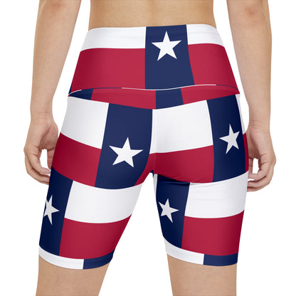 Texas State Flag Summer Rally BBQ Party Women's Workout Bike Comfy Shorts