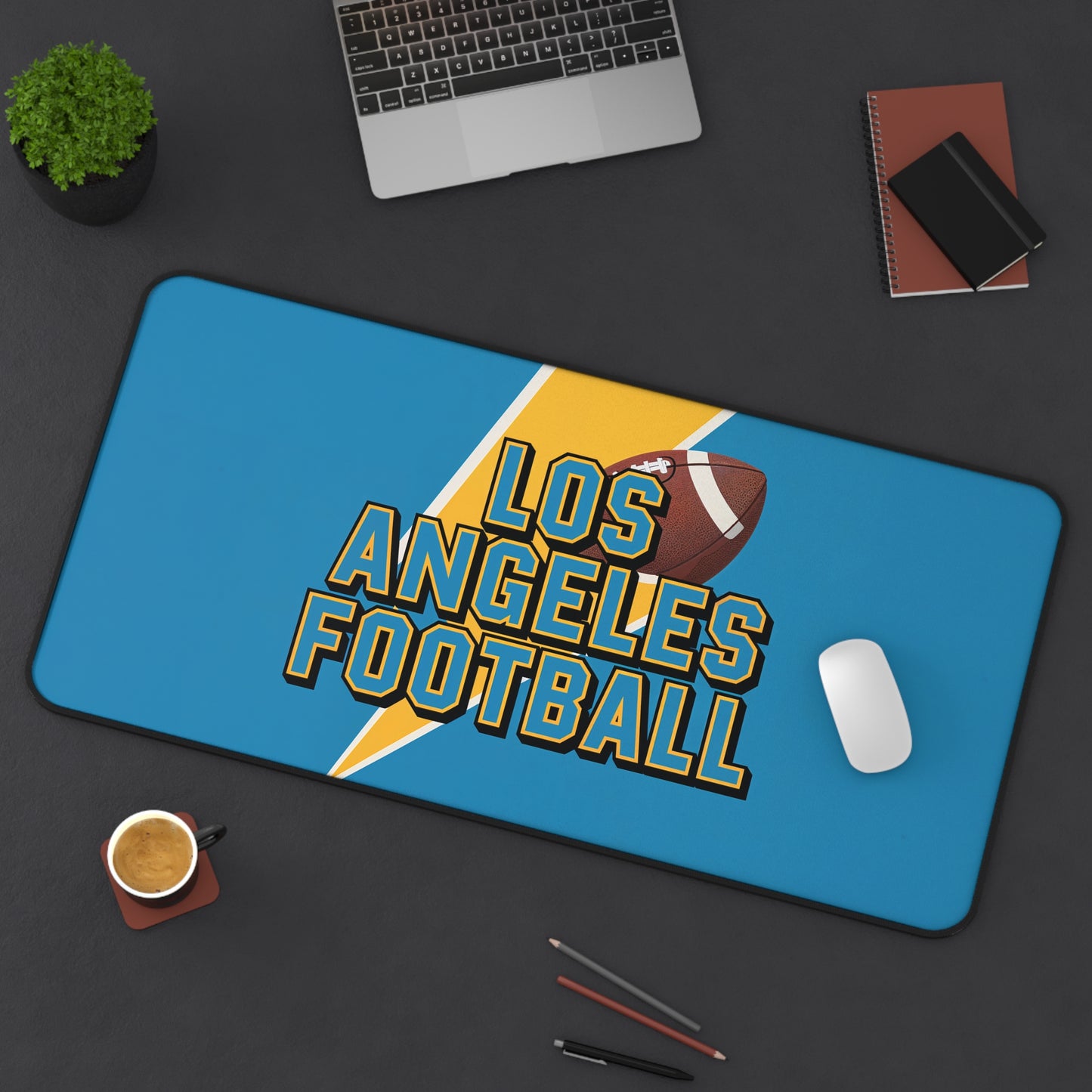 Los Angeles Football High Definition Print Non Slip Desk Mat Office Home Mouse Pad Sports Fan Gift Ultra Smooth Surface Rubber Backing