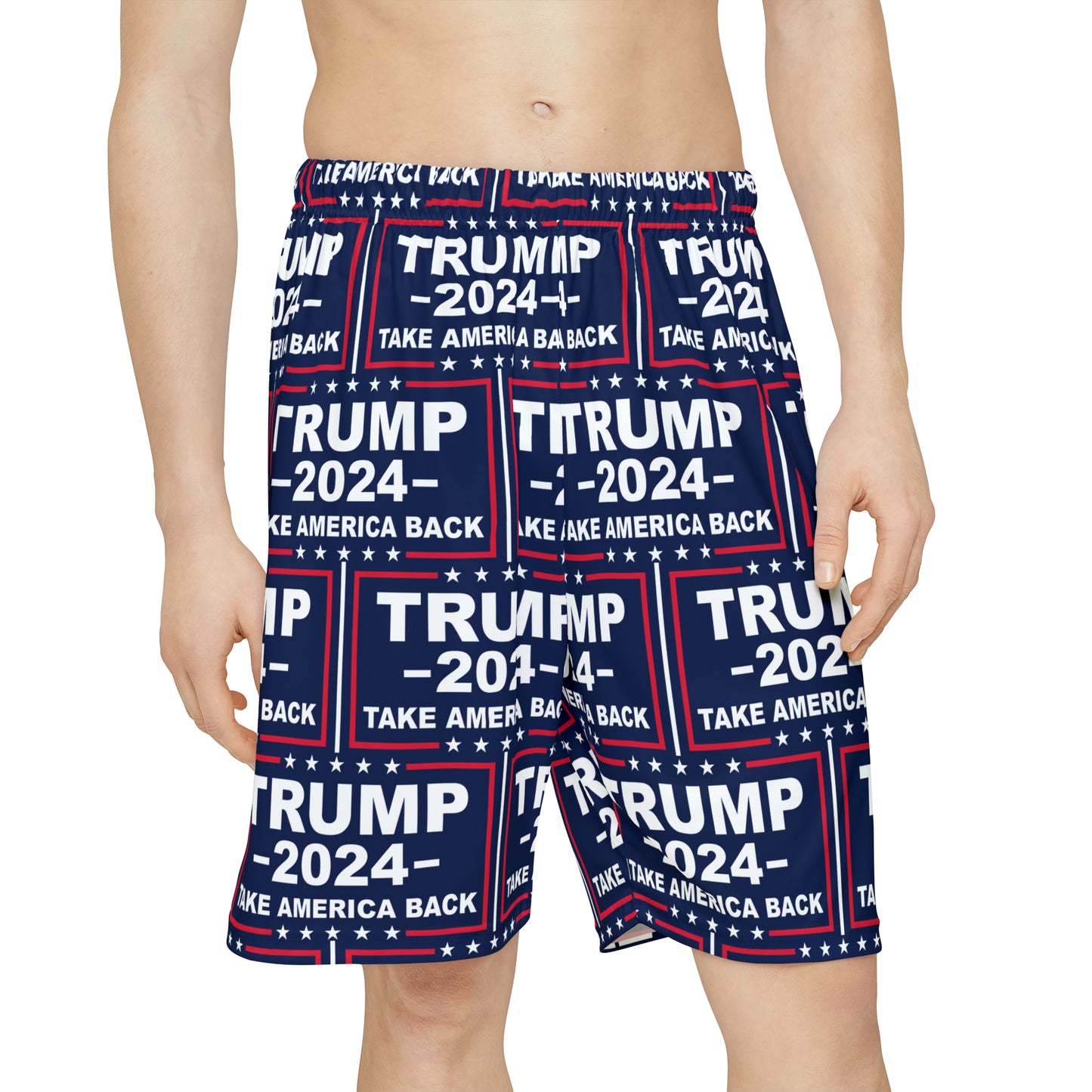 Trump 2024 Take America Back Blue All over Print Men’s Sports Athletic Shorts