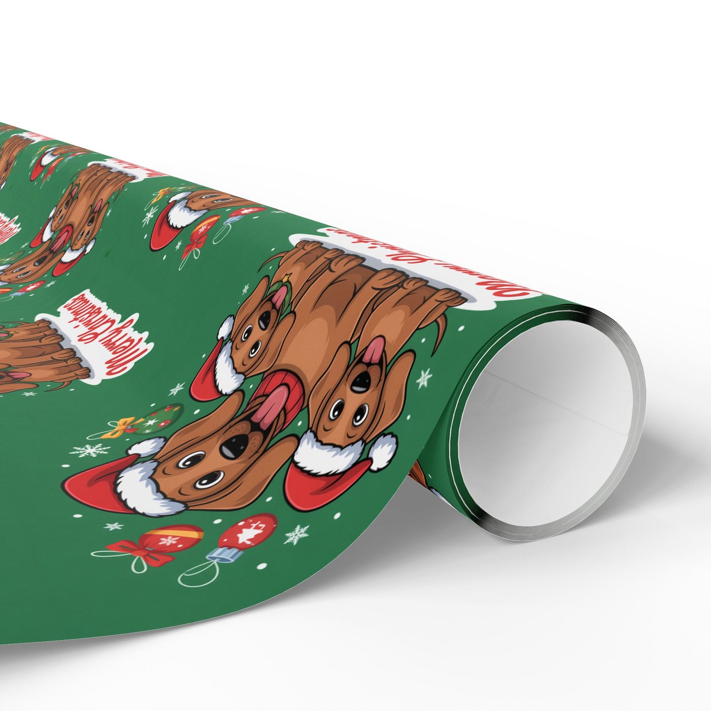 Dachshund Weiner Dog Wrapping Papers - Christmas Santa Cartoon Puppies, Gift Wrap, Puppy Theme, Holiday Dog Gift Present