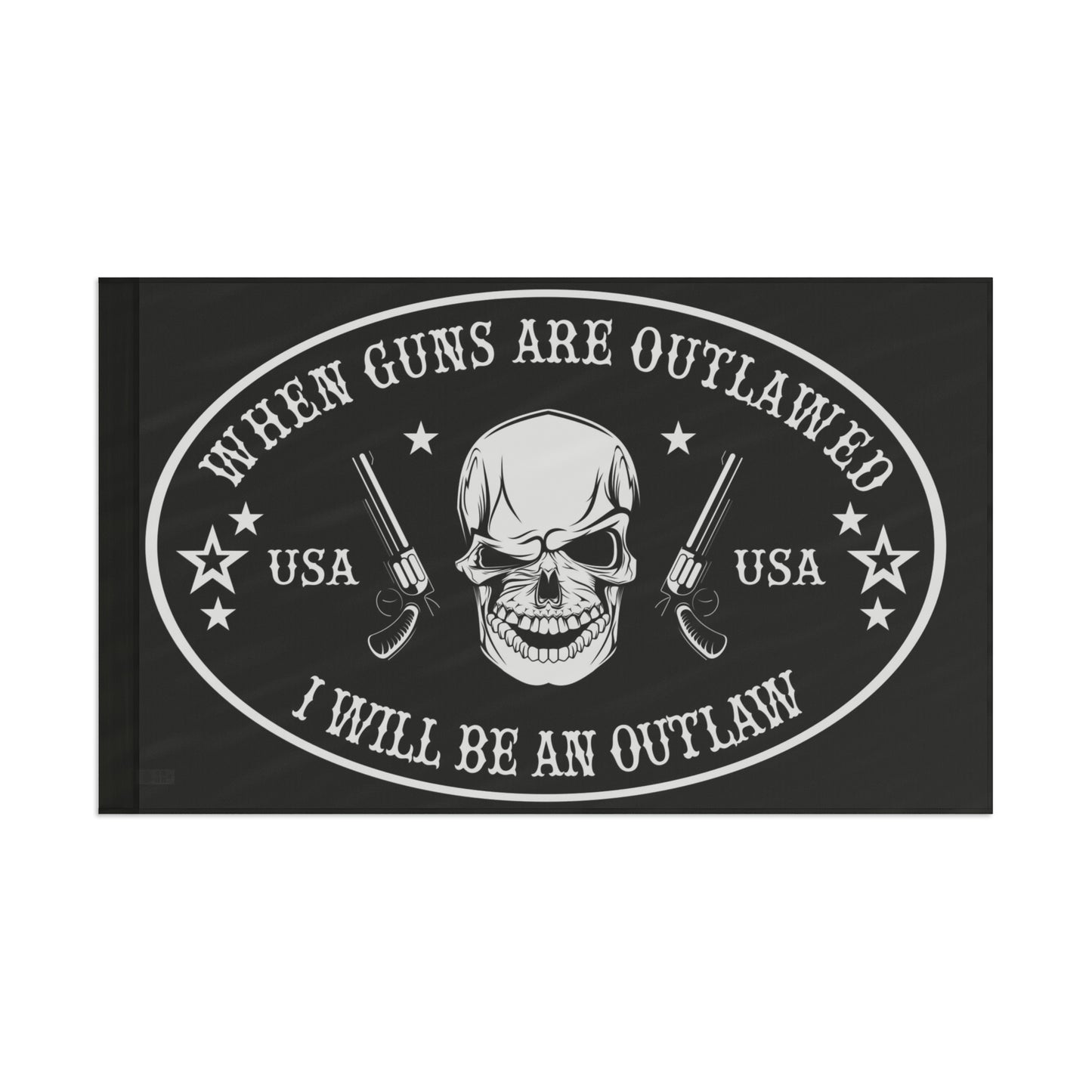 Wenn Waffen verboten sind, werde ich ein Outlaw sein. 2A-Flagge mit hochauflösendem Druck für den Innen- und Außenbereich